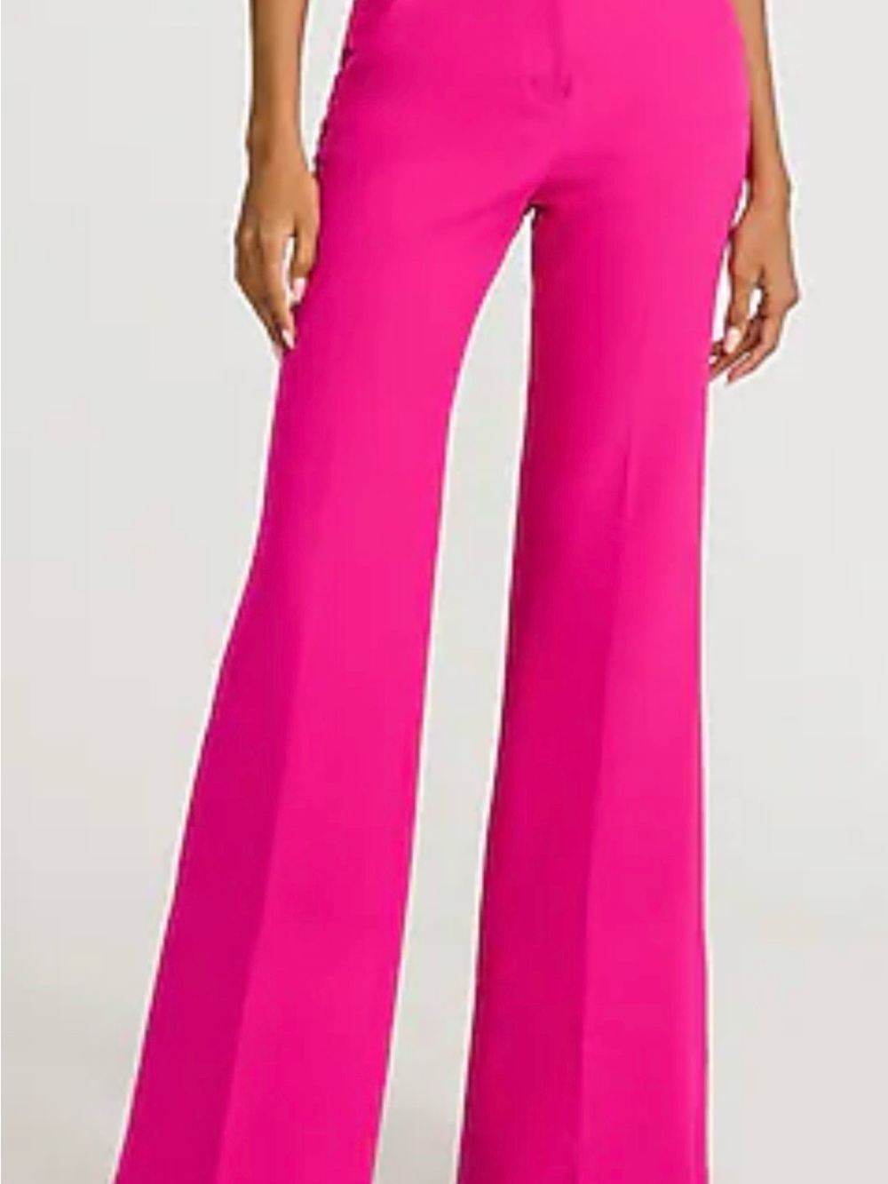 EXPRESS Editor High Waisted Flare Trouser in Studio Stretch Neon Berry Size 10